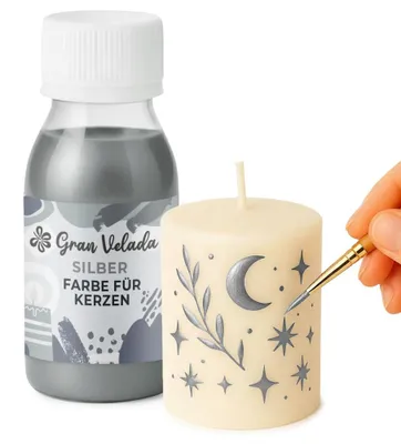 Produktbild von Gran Velada - Kerzenfarbe Silber metallic zum Bemalen 60 ml