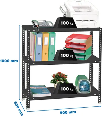Produktbild von Metallregal COMFORT 3/500 1000 ANTHRAZIT