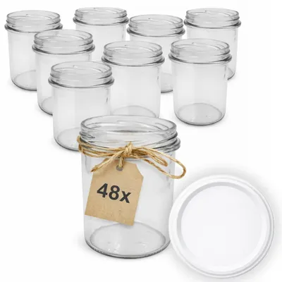 Produktbild von ART TWIST HOME Einmachgläser mit Schraubdeckel 48x 350 ml – Vorratsgläser Glasbehälter Vielseitige Robuste aus Dickem Glas - perfekt für Marmeladen Honig Säfte Gurken Konfitüren und Vorratshaltung