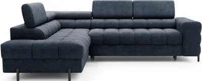 Produktbild von Eckschlafsofa EVADNE – dunkelblau, linke Ecke