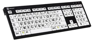 Productafbeelding van LogicKeyboard XL-Print, zwart op wit, model FR (voor PC/zwart)