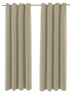 Produktbild von Brielle Verdunkelungsvorhänge Blickdicht Vorhänge Gardinen mit Metallösen 100% Polyester 2er Set 140 x 245 cm Beige