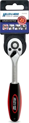 Produktbild von Ratschengriff 1/4",72T,CRV6140,gerade,Griff aus Bi-Material