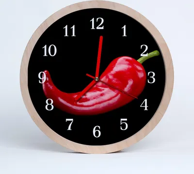 Produktbild von Holzuhr 30fi cm wanduhr - Gemüse Chili