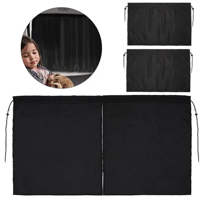 Produktbild von Auto Sichtschutz Vorhang Set, Trennvorhang & Seitenfenster Sonnenschutz, abnehmbar, universal für PKW, SUV & Camping, Verdunkelung