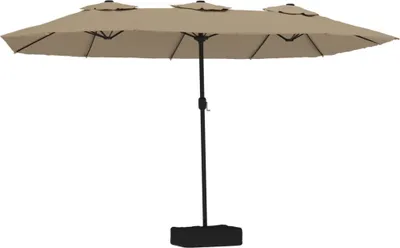 Immagine prodotto di vidaXL Ombrellone doppio con luci LED Taupe 449x265 cm