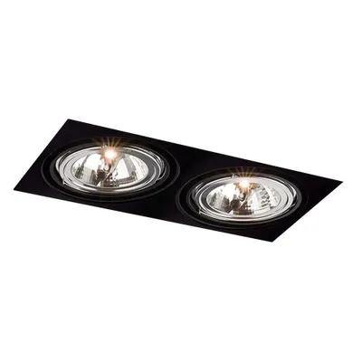 Immagine prodotto di Plafoniera da incasso nera rettangolare orientabile con 2 attacchi GU10 da 18 W KOMORO 3309 Shilo