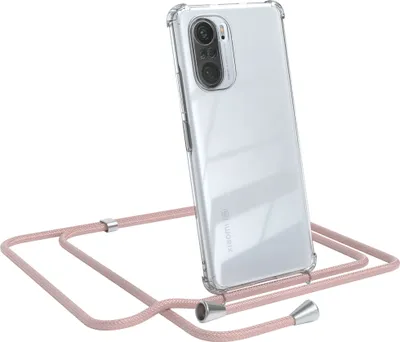 Produktbild von EAZY CASE Handykette kompatibel mit Xiaomi Mi 11i, Handyhülle mit Umhängeband, Handykordel, Schutzhülle Clear, Band in Rosa