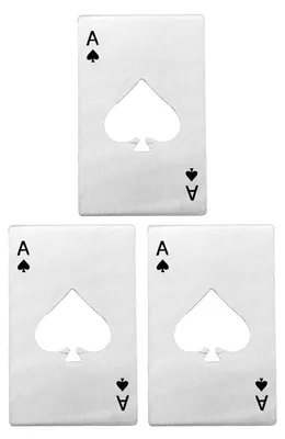 Produktbild von 2/3 Stück Pokerkarten-Flaschenöffner, robuster Edelstahl-Spaten, manuelles Bierflaschen- und Dosenöffner-Werkzeug, Küchenhelfer, Geschenk für Senioren mit Arthritis, Kochgeschenk D