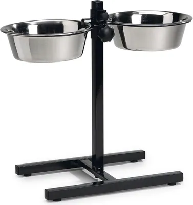 Image de Ecuelle double Beeztees noir, taille:⌀ 25 cm - 2 x 2530 ml