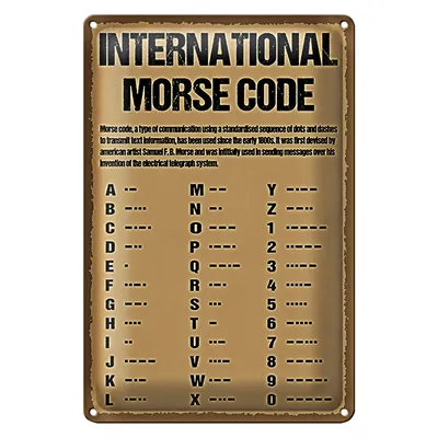 Produktbild von Blechschild Spruch 20x30cm international Morse code