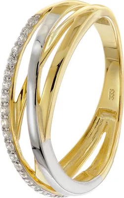 trendor 68448 Damenring Gold 333/8K Bicolor mit Zirkonias 1