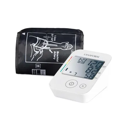 Produktbild von LANAFORM ABPM-100, Oberarm, Automatisch, Schwarz, Weiß, LCD, 4 Benutzer, 40 - 180
