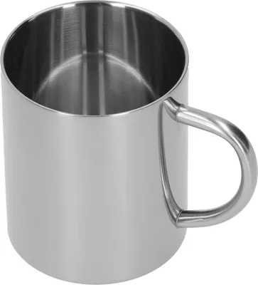 Image de Tasse à café en acier inoxydable 304 à double paroi anti-brûlure avec poignée, 400 ml (argent)