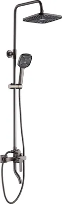 A shower fixture set against a white background.