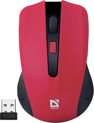 Produktbild von Defender MM-935, Beidhändig, Optisch, RF Wireless, 1600 DPI, Rot