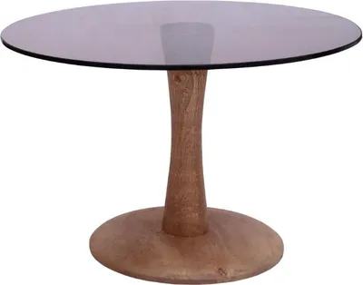 Productafbeelding van Glazen bijzettafel, bruin - 60x60x45 cm - Faye