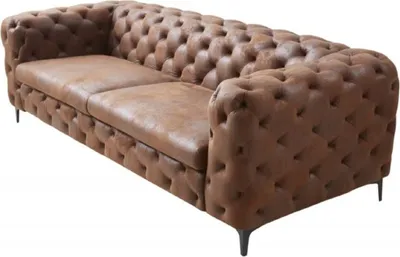 Produktbild von Casa Padrino Chesterfield Wohnzimmer Sofa Antik Braun 240 x 97 x H. 73 cm - Chesterfield Wohnzimmer Möbel