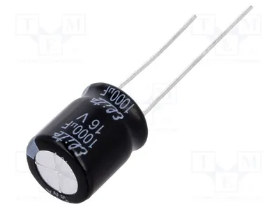 Produktbild von 10x Kondensator: elektrolytisch THT Ø10x12mm 16VDC 1000uF 20% PF1C102MNN1012 Elek