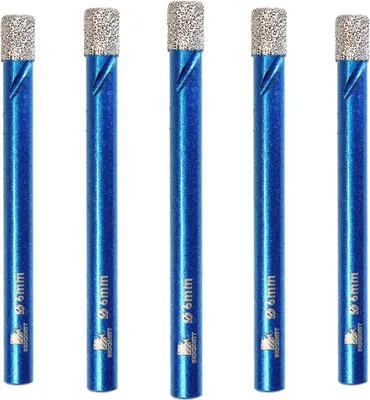 Imagen del producto de Juego de brocas de corona diamantadas, de 5 piezas, de 6 mm, para azulejos