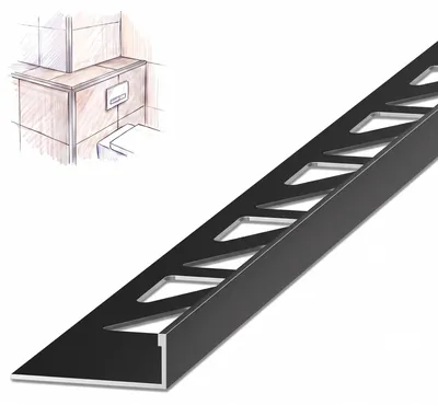 Produktbild von Dalsys Fliesenschiene L Profil 2m x 8mm Schwarz Aluminium