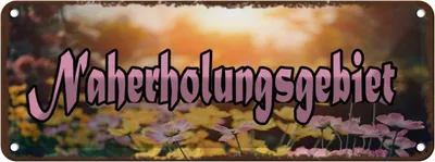 Produktbild von vianmo Blechschild 10x27 cm Naherholungsgebiet Dekoration Spruch Zitat