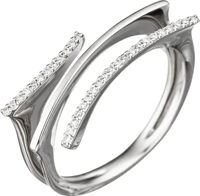 Produktbild von Ring 32 Diamanten Brillanten 0.1Ct W/SI 585 Gold Weißgold Diamantring Innenumfang 60mm  Ø19.1mm