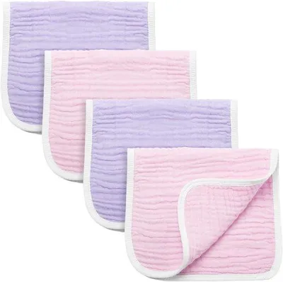Produktbild von Famanu Spucktücher Set - 4 große, saugfähige Tücher - 100% Baumwolle - 50x25 cm