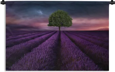 Produktbild von MuchoWow® Wandteppich Wandbehang Lavendel - Baum - Lila 90x60 cm Tapisserie Dekoration Wandtuch - Wandskulpturen - Bildteppich