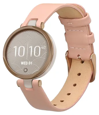 Produktbild von kwmobile Echtleder Uhrenarmband für Garmin Lily Sport Armband - Ersatzarmband für Fitnesstracker - Wechselarmband Smartwatch - Altrosa