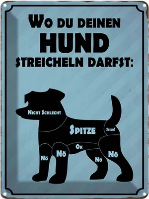 Produktbild von vianmo Blechschild 40x30 cm wo du deinen Hund streicheln Spruch Zitat