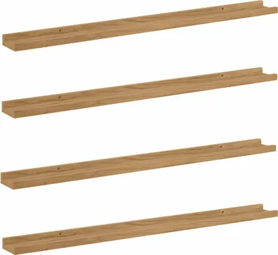 Immagine prodotto di Scaffale da parete con lo scaffale 4 pcs Marrone 100 x 9 x 3 cm