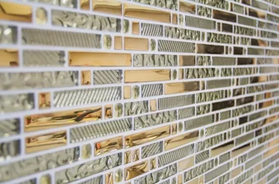 Produktbild von Handmuster Mosaikfliese Transluzent Verbund Glasmosaik Crystal EP gold Glas MOS86-0107_m