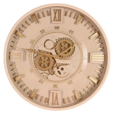 Image de Horloge murale Westbury, 59 cm - Beige - Ronde - avec crochet