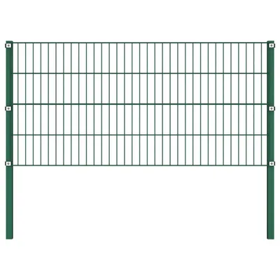 Produktbild von vidaXL Zaunelement mit Pfosten Eisen 1385 x 80 cm Grün