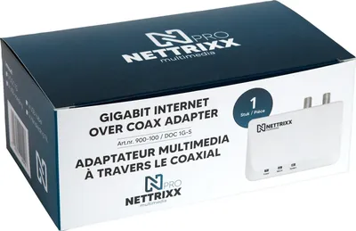Zdjęcie produktu dla NETTRIXX - Gigabitowy Internet przez adapter koncentryczny z zasilaczem - 900100