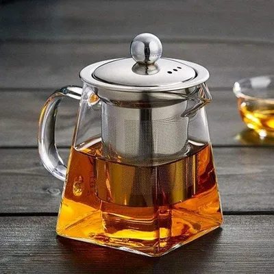 Zdjęcie produktu dla Szklany dzbanek do herbaty 750 ml, borokrzemianowy, odporny na wysoką temperaturę, stal nierdzewna