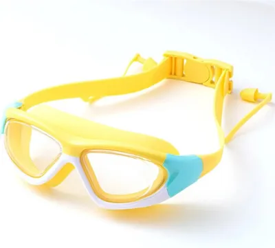 Produktbild von Kinderschwimmbrille Anti-Fog mit Ohrstöpseln, Weitwinkel-Sicht, Für Kinder von 3–14 Jahren