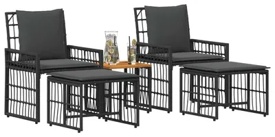 Immagine prodotto di Set di mobili da giardino vidaXL, 5 pezzi, nero e grigio scuro