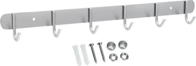 Produktbild von Intirilife Edelstahl Garderobenleiste Modell E - 6 Haken - Kleiderhaken Garderobe Hakenleiste in 5 verschiedenen Designs