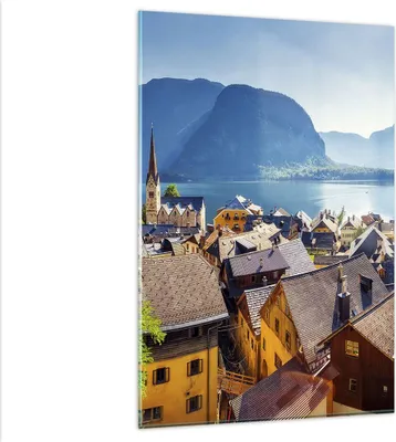 Produktbild von Bilder auf glas - Einteilig - Berge See Wasser - 80x120cm - Glasbilder - Wandbilder - Bilder - zum Aufhängen bereit - Wanddekoration aus Glas - Glas Bilder - Wandbild auf Glas - GPA80x120-3955