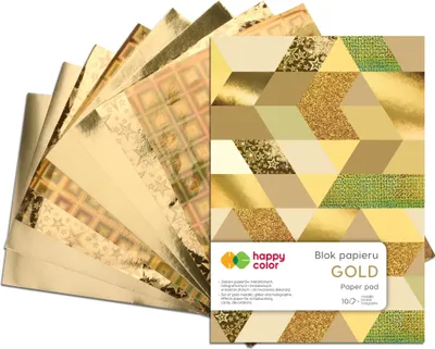 Produktbild von Happy Color Block A5 10 Blatt GOLD Nr. 0378