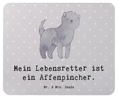 Produktbild von Mr. & Mrs. Panda Mousepad Affenpincher Lebensretter - Grau Pastell - Geschenk, Mouse Pad, pc, mauspad laptop, computer