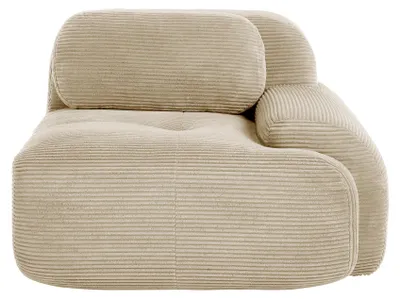 Zdjęcie produktu dla Nowoczesna sofa - sofa do salonu - styl D - bez podłokietników - z poduszkami - obita tkaniną corduroy - kolor beżowy
