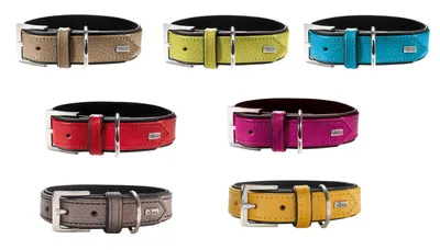 Produktbild von Hunter Halsband Capri Leder versch. Größen und Farben, Größe:35, Farbe:himbeer/schwarz