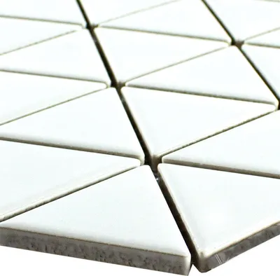 Produktbild von Keramik Mosaik Fliesen Arvada Dreieck Weiß Glänzend
