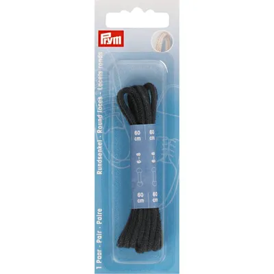 Obrázek produktu pro Kulaté tkaničky 3 mm, 60 cm, černé
