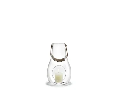 Produktbild von Holmegaard With Light Laterne mit Lederhenkel 25 cm (h) Design Maria Berntsen