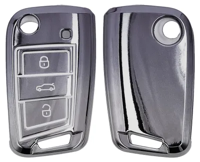 Produktbild von kwmobile Schlüsselhülle für VW Golf 7 MK7 3-Tasten Autoschlüssel Hülle - Autoschlüssel Schlüssel Hülle aus TPU Silikon - Schlüsselschutz Gehäuse in