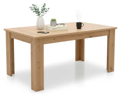 Immagine prodotto di Dmora Tavolo Allungabile Lanusei 161x91x77h cm Marrone Rovere Nodi, 8 Posti Allungabile